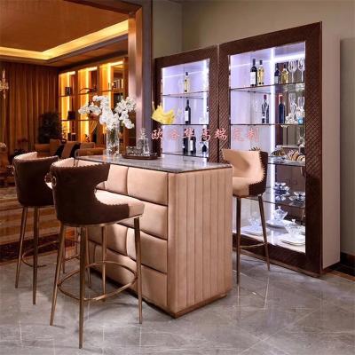 China NEW Design Bar Stool Leisure Bar Chair Modern Solid Wood Frame Chairs High Quality Italian Luxury Living Room Furniture for sale