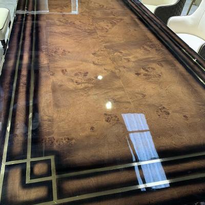 China Burl Piano Lacquer Modern Dining High Quality Custom Table Color Luxury Dining Room Home Furniture for sale