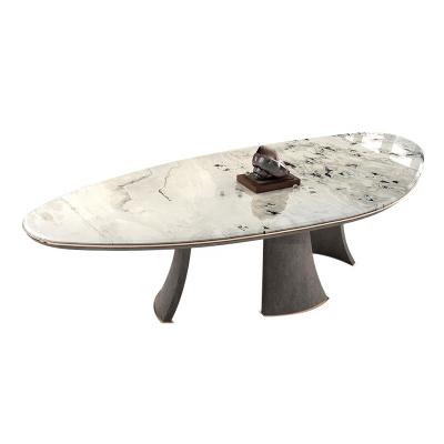 China MESA outlet factory fashionable natural marble table oval dining table new luxo marble design for dining room for sale