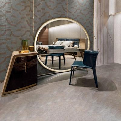 China Vertical Modern Italian Style Luxury Design Large Round Mirror Dresser With Chair Drawer Cabinet Bedroom Furniture for sale