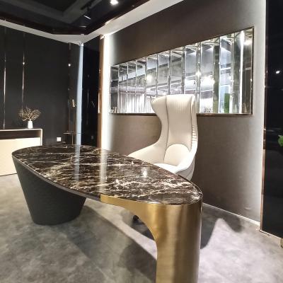 China Modern Design Boss Ceo Work Executive Office Luxury Irregular Shaped Marble Office Furniture for sale