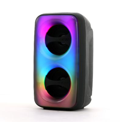 China Portable Bluetooth Speakers FM Music Portable Outdoor Music Radio Small Bluetooth Portable Wireless BT Speaker Portable LED Light Colorful for sale