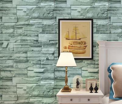 China Vinyl Wallpaper PVC Wall Panel Iente Stone 3d Moisture Proof Self Adhesive Wallpaper for sale