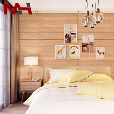 China 3D Designs 3D Sticker Adhesive Competitive Price Waterproof Wooden Hotel Room Soundproof Wallpaper for sale