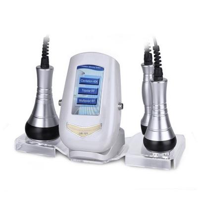 China Portable Anti-Puffiness 3 Handles 40K Ultrasonic Cavitation RF Vacuum Slimming Machine High Frequency Facial Machine for sale