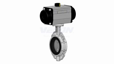 中国 二重機能するか、またはばね帰り機能のウエファーのタイプ空気によって作動させる蝶弁 販売のため