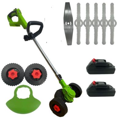 China Garden Anti-skid High Quality Mini Portable Grass Trimmer Small Battery Electric Lawn Mower Brush Cutter for sale