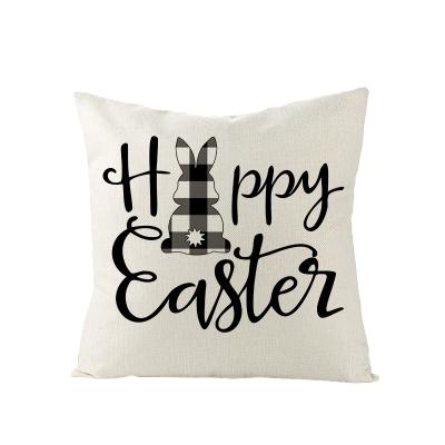 China PORTABLE Black and White Easter Day Nordic New Arrival Factory Sublimation Customize Printed Cushion Cover for sale