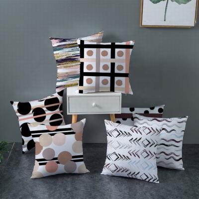 China PORTABLE Nordic high quality custom stitch geometric digital printed sofa cushion cover sublimation for sale