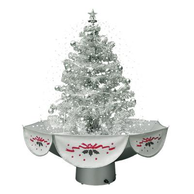 China Holiday Decoration Christmas Tree Snow Artificial Christmas Tree With Umbrella Base for sale