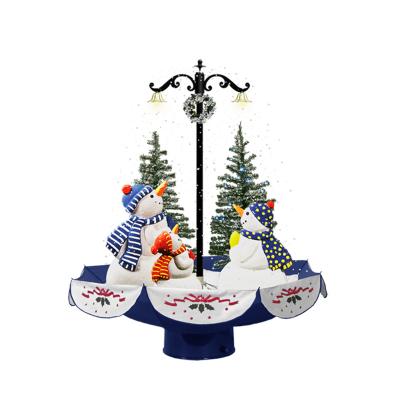 China Holiday Home Decor Christmas Bulk Gifts with Three Snowmen and Artificial Snow for sale