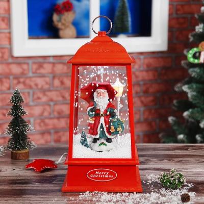 China Christamas Home Decoration Lantern Christmas Light Table Lamp Snowfall Decorative Light with Music Box Table Lantern for Home Deco for sale