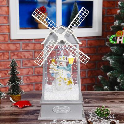 China Creative Rotating Snowflakes Santa Claus Children Christmas Gifts Decoration Christmas Ball Music Box for sale