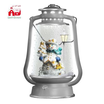 China Gifts Xmas Candlestick Lamp Snowman Decorated Night Light Christmas Led Lantern for sale