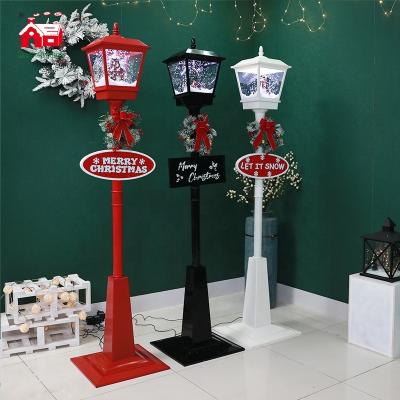 China Christamas Home Decoration Street Light Christmas Snowfall Light Indoor Decoration Led Snowfall With Music Vertical Street Light 180CM Indoor Deco for sale