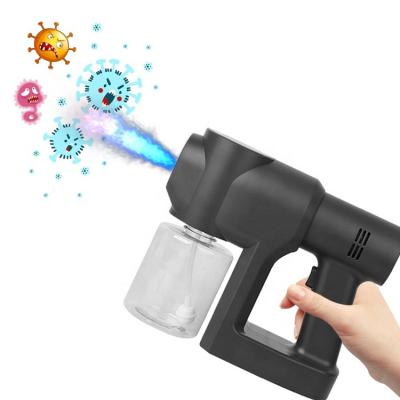 China Wholesale Portable Wireless Nano Electric Spray Gun Atomizer Gun Sprayer Garden Blue Light Mist Disinfection Sprayer for sale