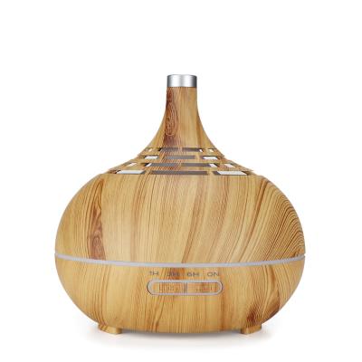 China 400ml Household Essential Oil Diffuser Wood Grain Diffuser With 7 Colors Light Aromatherapy Oil Diffuser for sale