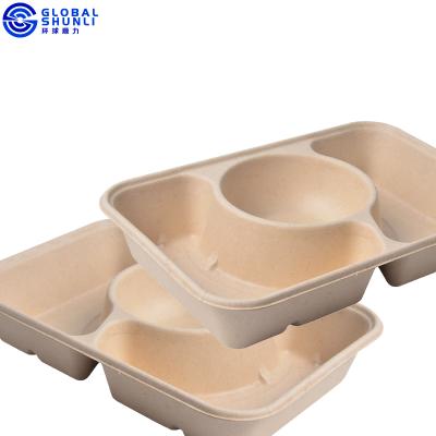 China Disposable Shunli Disposable Bagasse Plates Sugarcane Bagasse Oval Dish Oval Bagasse Dish for sale