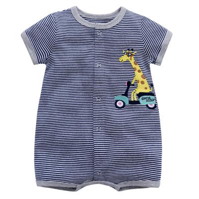 China Wholesale Comfortable Breathble Romper Premature Baby Infant Animal Print Clothes Summer Cotton Fabric Boy Jumpsuit for sale