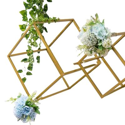 China ATM Machine OEM Gold Metal Flower Stand Wedding Decoration Factory Stand Flower Stand for sale