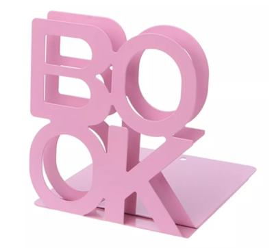 China Modern Factory Custom Book Letter Shaped Home Office Book Ends Metal Bookends for sale