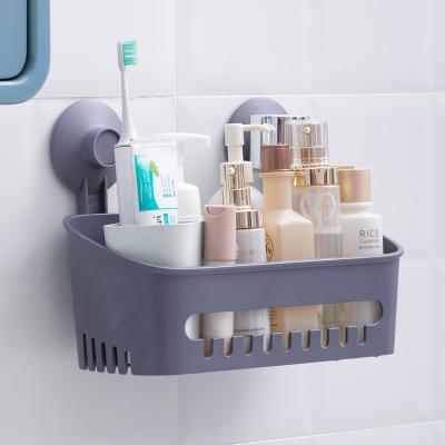 China High Quality Viable Wall Mounted Bathroom Organizer Storage Plastic Vacuum Suction Cup Holder Bathroom Shower Trolley for sale