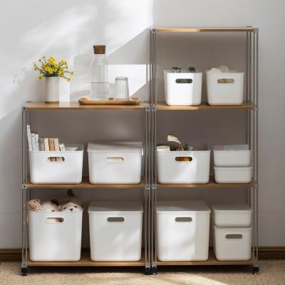 China Hot High Quality Clothing Organizer Plastic Cosmetics Finishing Box Stocked Division With Lids Storage Boxes Container for sale