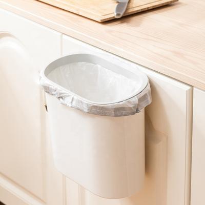 China Sustainable Folding Waste Bin Kitchen Cabinet Door Trash Bin Trash Can Wall Mounted Trashcan for Kitchen Toilet Waste Storage for sale