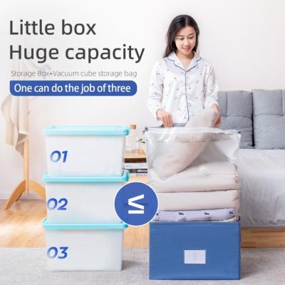 China Household Oxford Storage Box Durable Oxford Cloth Folding Steel Cloths Folding Storage Boxes and Bins Blue for sale