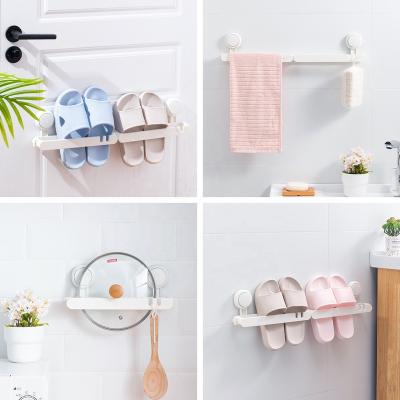 China Suction Cup Suction Cup Slipper Rack Wall Mounted Suction Cup Suction Cup Slipper Rack Multifunction Workable Wall Mounted Drill Free for Home and Bathroom for sale