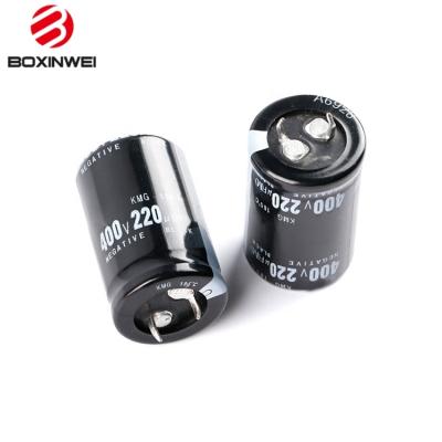 China High Quality Authentic Power Original Plug Electrolytic Capacitor 400V 220UF Straight Volume 25*40mm for sale