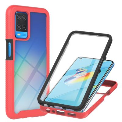 China 2021 Wholesale 360 ​​Full Shockproof Cover 3 in 1 TPU PC PET Phone Case For OPPO A54 4G Shockproof Back Cover for sale