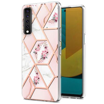 China 2021 Anti-fall new arrivals 2MM flower tpu marble marble case for lander stylo7 4G luxury shockproof back cover for sale