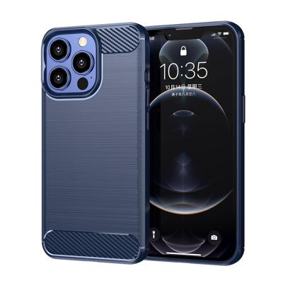 China Anti-Fall Carbon Fiber TPU Back Cover Shockproof Phone Case For iPhone 13 Pro for sale