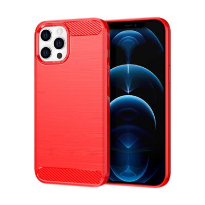 China Anti-drop Carbon Fiber TPU Shockproof Back Cover Phone Case For iPhone 12 Pro Max for sale