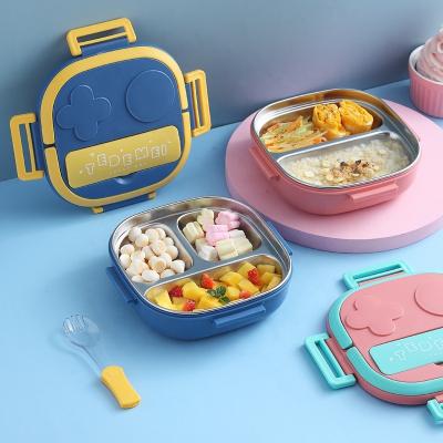 China Food Grade Stainless Steel Lunch Box Heatable Kids Bento Box With Compartment for sale