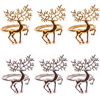 China Sustainable New Christmas Napkin Ring Holder Gold And Silver Christmas Napkin Rings for sale