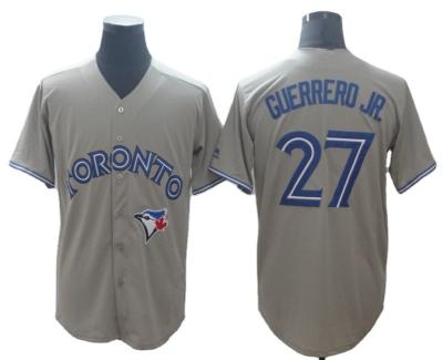 China 100%Stitched Embroidery 27#Guerrero 11#Bichttte 4#Springer Antibacterial Baseball Jerseys Blue Jays Mens Custom Baseball Uniforms for sale