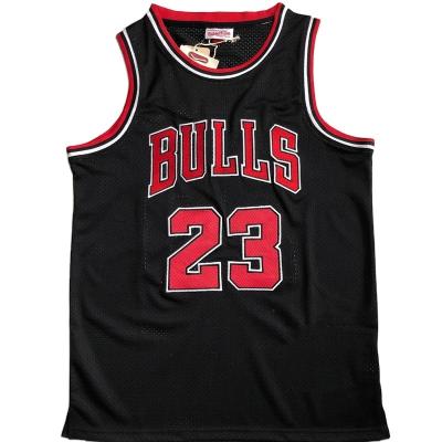 China Antibacterial wholesale polyester quick dry basketball tank top, AU embroidery men's basketball tank top, no. 23 of the 1997-98 season for sale