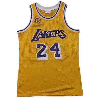 China Wholesale Antibacterial Mesh Basketball Tank Top, Size 24 Retro Honor Career Sixtieth Birthday Basketball Tank Top Embroidery English Version for sale