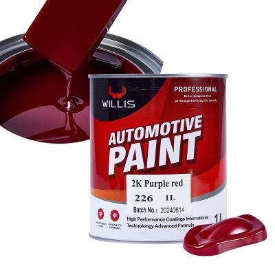 China Quick Drying Auto Body Metal Filler 2K Purple Red Auto Paint 2k Spray Paint Purple Red for sale