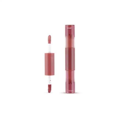 China Waterproof LOW MOQ PRIVATE LABEL DUAL ENDED WITH SHIMMER LIP GLOSS AND MATTE LIQUID LIPSTICK for sale