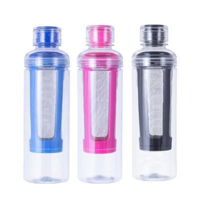 China 2021 New Product Sustainable BPA Free Sports Plastic Tritan Water Bottle With Leak Proof Sealed Lid And Tea Fruit Infuser Basket 700ml 25oz for sale