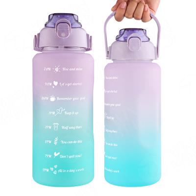 China 2000ml New Wholesale Viable Outdoor Gym BPA Free Time Stamped Customized Water Bottle Logo Sport Portable Straw Plastic for sale