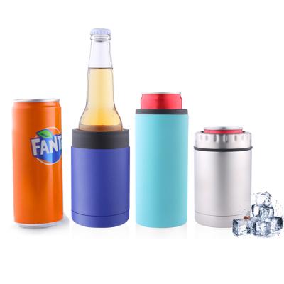 China PORTABLE 12oz 4 - In -1 Insulated Slim Bottle Can Cooler , Double Wall Standard Slim Box Cooler Keep Cold For Beer Bottles In Bulk for sale