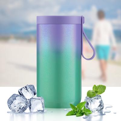 China PORTABLE 12oz Sublimation Cooler Wall Stainless Steel Reusable Beer Cola Insulated Blank Double Can Slim Cooler Box Cooler for sale