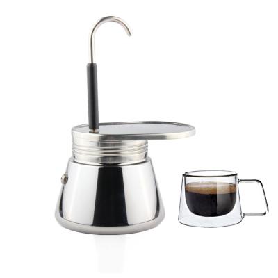 China Sustainable Portable Espresso Coffee Makers, 1 Cup Mini Stainless Steel Coffee Machine for sale