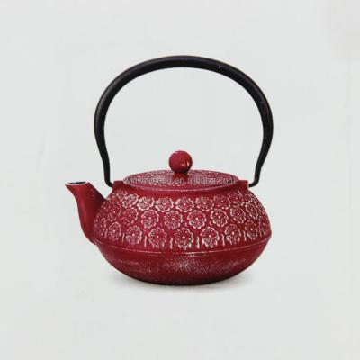 China Sustainable Hot Sale 800ml Single Japanese Cast Iron Teapot Red Hot Sale for sale