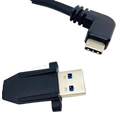 China Camera OEM 90 Degree USB 3.0 Cable A Male To USB 3.1 Type C 280MM Angle Adapter Left Right Male Data Cable For Realsense Depth Camera for sale