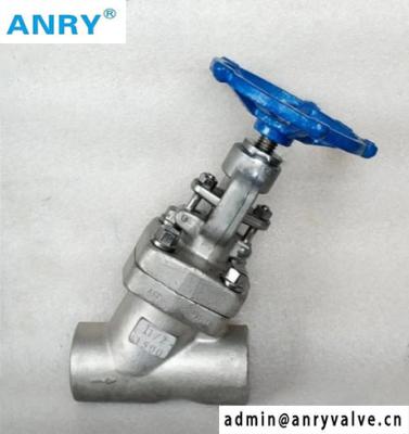 China 2 Inch Forged Steel  Y Type  Stellite Overlay Disc SW BW NPT Globe Valve for sale